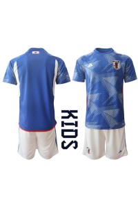 Fotbalové Dres Japonsko Dětské Domácí Oblečení MS 2022 Krátký Rukáv (+ trenýrky)